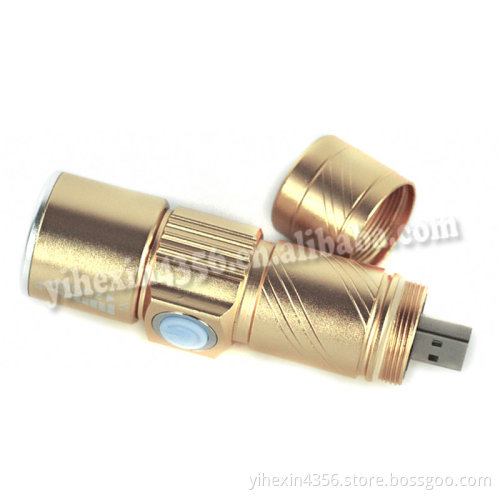 Built-in Battery USB Rechargable USB Flash Drive Flashlight